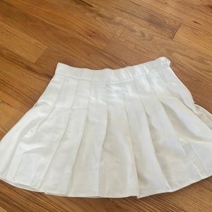 White pleated skirt